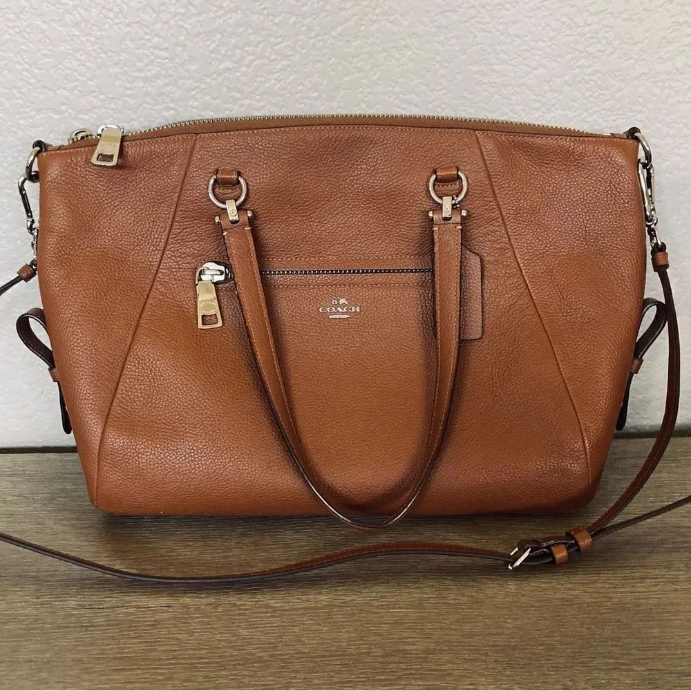 Coach Camel Tan Brown Leather Satchel Shoulder Bag Purse